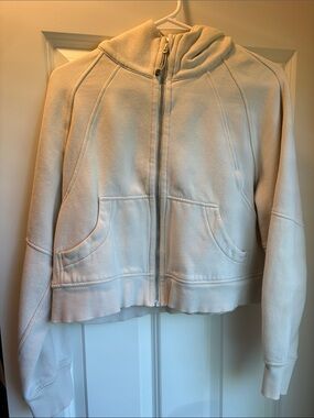 Light Cream Zip-Up Hoodie Jacket